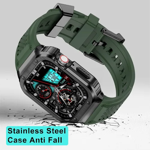 Vista 3 de Correa Deczone con Estuche de Acero Inoxidable Compatible con Apple Watch Series 9 8 7 SE 3 2 1/6 5 4 S 3 2 1 41mm 40mm 38mm, Bandas para iWatch
