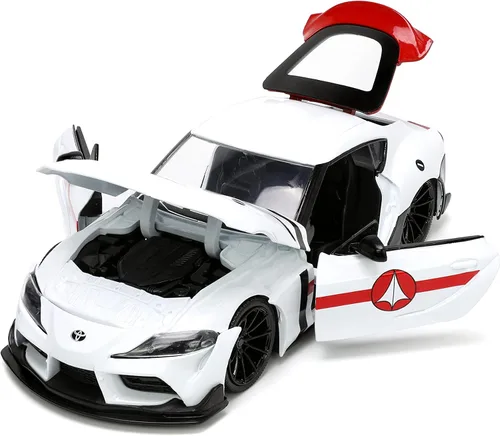 Vista 8 de Robotech 1:24 2020 Toyota Supra - Coche fundido a presión y figura de Rick Hunter de 2.75 pulgadas, juguetes para niños y adultos
