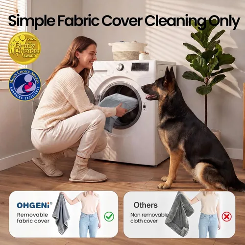 Vista 7 de OhGeni Cama ortopédica refrescante para perro, sofá refrescante para mascotas grandes con espuma viscoelástica, lavable a máquina, funda extraíble