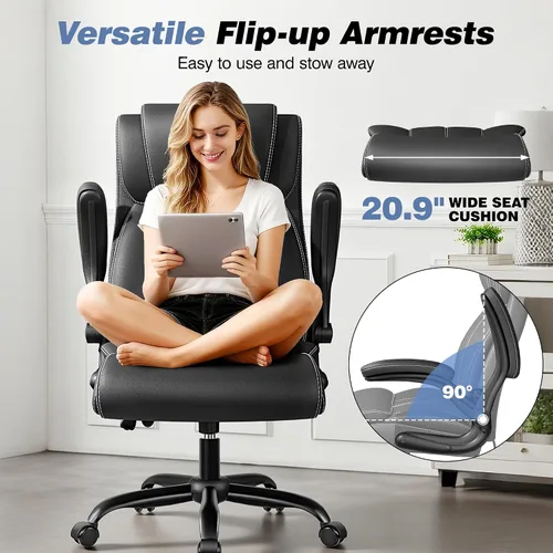 Vista 6 de BESTFAIR Ergonomic Office Chair, Desk Chair with Adjustable Lumbar Support Negro