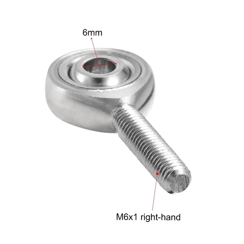 Vista 3 de uxcell SSA6T/K Rod End Bearing 6mm Bore Stainless Steel M6x1 Male Thread Right Hand