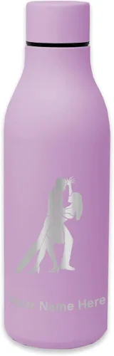 Vista 13 de LaserGram Botella de agua de acero inoxidable de doble pared, bailarines de salsa, grabado personalizado incluido