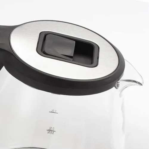 Vista 5 de Dominion Tetera eléctrica inalámbrica de un solo paso, calentador de vidrio y té de 1.7 L (7 tazas) con luz indicadora LED, apagado automático, tapa