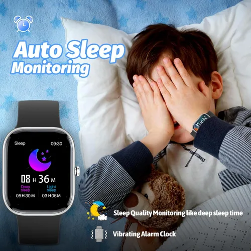 Vista 5 de Reloj inteligente para niños, rastreador de fitness, no necesita teléfono/aplicación, 19 modos deportivos, pantalla DIY de 1.5", impermeable IP68
