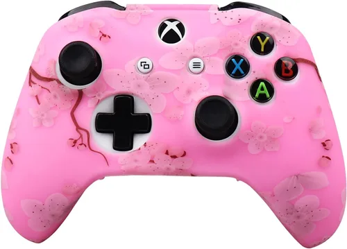 Vista 2 de RALAN Cherry Blossoms Skin , Sakura Silicone Controller Cover Skin Protector Compatible for Xbox Ones Controller
