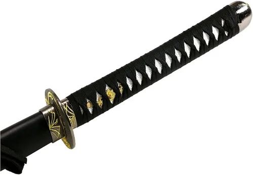 Vista 3 de Vulcan Gear Espada Katana Samurai japonesa clásica hecha a mano con vaina y soporte de madera de una sola espada, estilo elige tu mango (Tsuba)