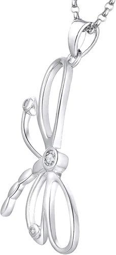 Vista 2 de JO WISDOM Collar de libélula para mujer, plata de ley 925, circonita cúbica, colgante de libélula, joyería para mujer
