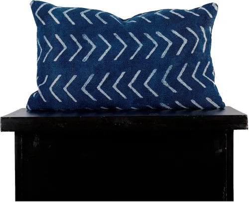 Vista 24 de Trade Star Mudcloth - Funda de cojín decorativa para lumbar, 100% algodón, color índigo, estilo granja, funda de almohada gruesa, estilo bohemio