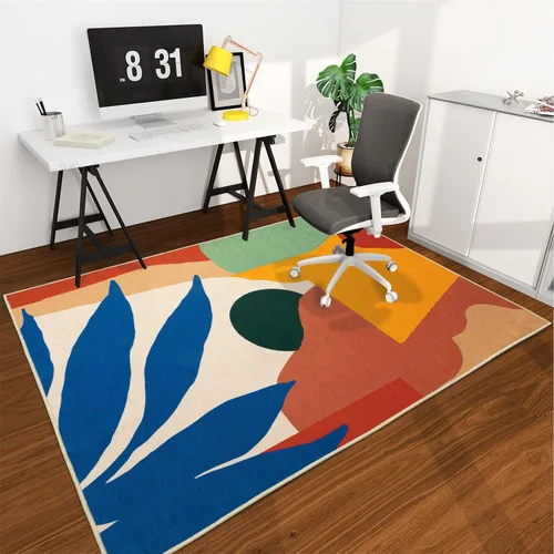 Vista 49 de Tapete para silla de oficina para suelo de madera dura, 48"x36" tapete protector de escritorio de computadora de fácil deslizamiento para silla Hoja