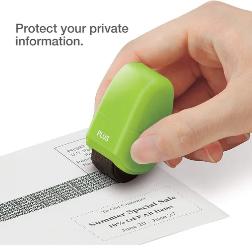 Vista 4 de Plus Guard Your ID - Mini sello de rodillo, color verde