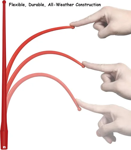 Vista 6 de ONE250 Antena flexible de 13 pulgadas, compatible con GMC Sierra (2000-2024), Canyon (2015-2024), Acadia (2007-2019), Terrain (2010-2017), Yukon Rojo