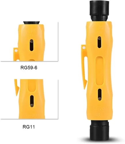 Vista 4 de Pelacables de cable coaxial, herramienta de pelacables universal para RG59 RG6 RG7 RG11