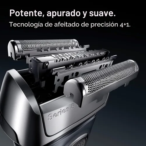 Vista 3 de Braun Series 8 8560cc Maquinilla de afeitar eléctrica para hombre, 4+1 elementos de afeitado y recortador de precisión para cabello largo, centro