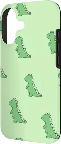 Vista 2 de Lindo dinosaurio verde bebé Dino TRex en verde para mujeres y niñas caso para iPhone 17