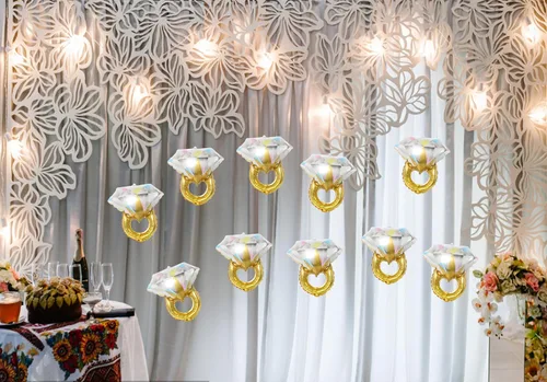 Vista 5 de 10 piezas de mini anillo de diamantes para compromiso, aniversario y suministros de boda