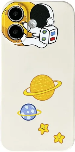 Vista 44 de Yonds Queen para iPhone 7 Plus / 8 Plus, linda funda con diseño de astronauta de dibujos animados, elegante parachoques de TPU suave, protectora