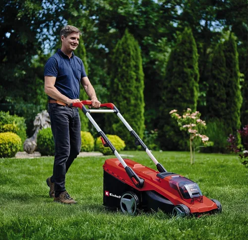 Vista 3 de Einhell Power X-Change - Cortacésped inalámbrico 36/41 – 36 V, ancho de corte de 16.1 in, caja de césped de 50 L, 6 alturas de corte – GP-CM 36/41