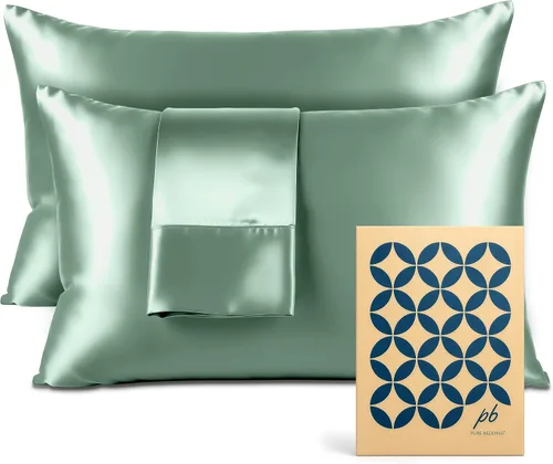 Vista 51 de Pure Bedding Sábanas de satén de lujo para cama individual de hotel, juego de sábanas de microfibra extra suave de 1800, resistente a las arrugas, a