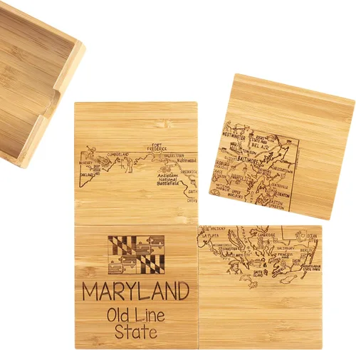 Vista 13 de Totally Bamboo California State Puzzle - Juego de posavasos de bambú de 4 piezas con estuche