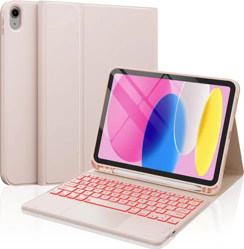 Vista 16 de CHESONA Funda compatible con iPad de 11ª (A16)/10ª generación con teclado Azul