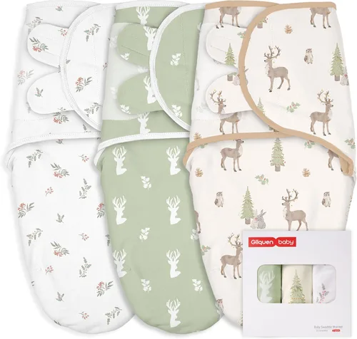 Vista 16 de GLLQUEN BABY Sacos de Dormir Envolventes Orgánicos para Recién Nacidos - Envolturas para Bebés de 0-3 Meses, Paquete de 3 Sacos Envolventes