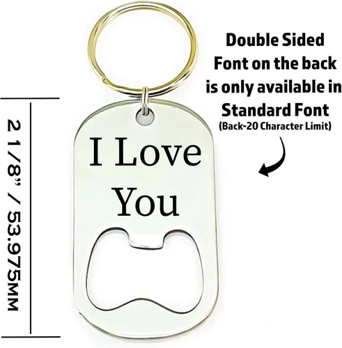 Vista 4 de Regalo personalizado para novio con texto en inglés "I Love You More", llavero abrebotellas, idea de regalo para él, regalo de Navidad personalizado