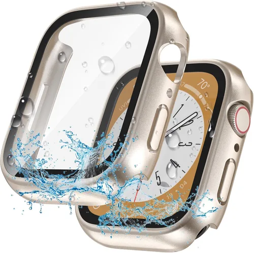 Vista 28 de YIJDACASE - Juego de 2 estuches impermeables para protector de pantalla de Apple Watch Series 10 Series 11 (2025) 46mm con vidrio templado