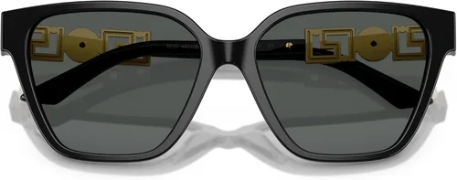 Vista 5 de Versace Gafas de sol para mujer, montura negra, lentes gris oscuro, 2.205 in