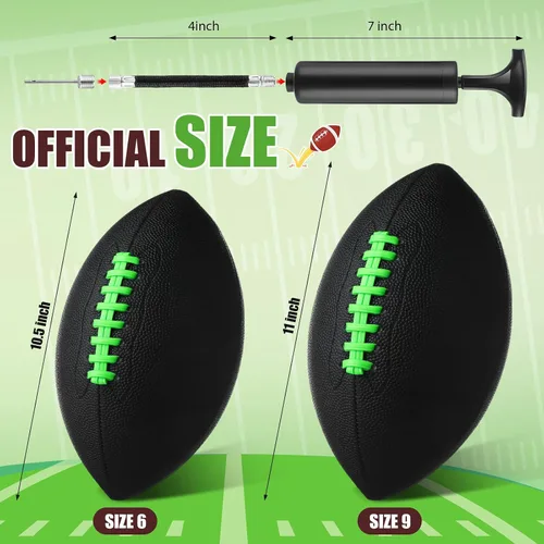 Vista 2 de Syhood Paquete de 12 balones de fútbol de cuero compuesto, tamaño oficial, fútbol inflable de cuero a granel con regulación de bomba, fútbol