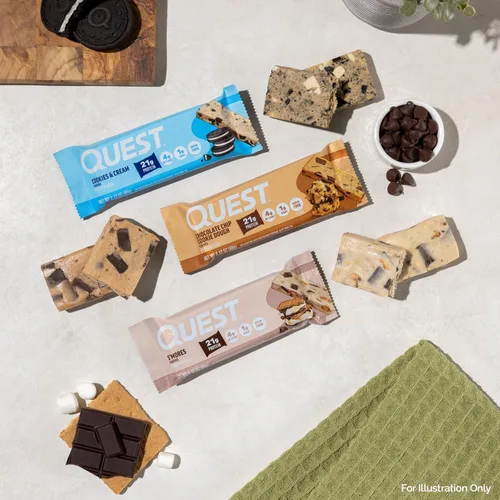 Vista 7 de Quest Nutrition Barra de proteína de trozos de chocolate menta, alto en proteínas, bajo en carbohidratos, sin gluten, apto para ceto, 12