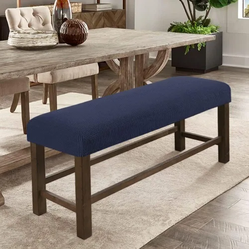 Vista 19 de Fundas de banco rectangulares, funda extraíble para silla de comedor, ajuste suave, universal, elásticas, antipolvo, lavable, protector de asiento