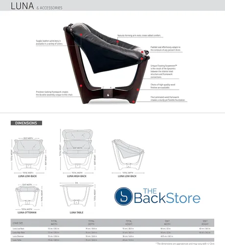 Vista 3 de IMG Luna - Silla de piel negra con respaldo bajo, color negro Prime P301 con madera de espresso