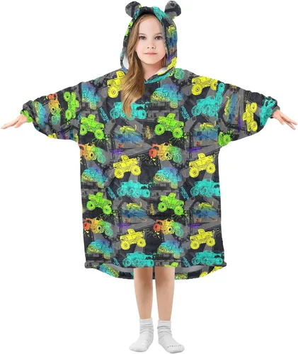 Vista 14 de Mantas portátiles para niños, súper suaves, cálidas y acogedoras, sudadera con capucha de gran tamaño, regalos para niños de 3 a 14 años, niñas