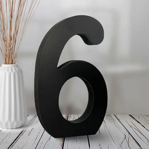 Vista 9 de AOCEAN Números de madera negra de 6 pulgadas, número de madera sin terminar para Halloween, números decorativos de pie, rebanadas, decoración
