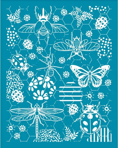 Vista 8 de OLYCRAFT Pantalla de seda de 4 x 5 pulgadas para arcilla polimérica - Plantilla de mariposa de libélula - Malla de transferencia reutilizable
