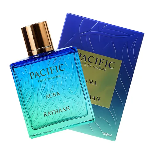 Vista 2 de Rayhaan Pacific Aura - Cítrico, Aromático, Menta, Ámbar, Fresco - Eau de Parfum Spray para Hombre, 3.4 oz / 100 ml