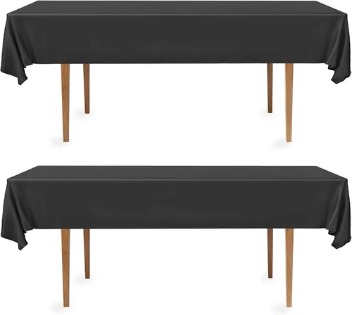 Vista 6 de DecorRack 2 Manteles rectangulares de plástico libres de BPA, 54 x 108 pulgadas, mantel de mesa para comedor, mantel rectangular para fiestas