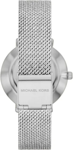 Vista 3 de Michael Kors Reloj mini Pyper de acero inoxidable de dos manos para mujer, Plateado, talla única , MK4618 - Reloj de malla de acero inoxidable