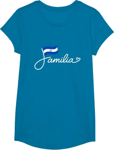 Vista 45 de El Salvador Familia - Camiseta con texto en inglés "La Familia de la Bandera Salvadoreña