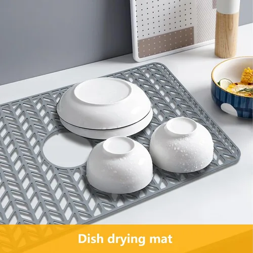 Vista 65 de Protectores de fregadero de cocina de 12 x 11 y 13 x 11 pulgadas, protectores de silicona para fregadero de cocina para la parte inferior del Gris