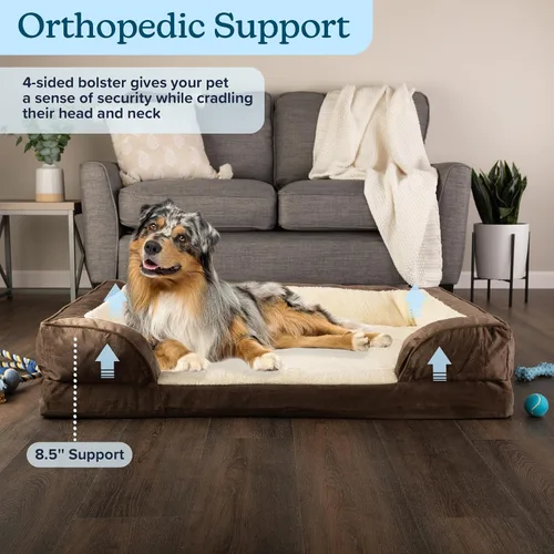Vista 2 de PETMAKER Cama ortopédica para perros, sofá cama para perros de 42 pulgadas con cojín envolvente de apoyo y funda extraíble lavable, cama extragrande