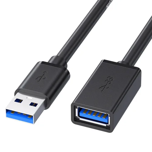 Vista 10 de ALINNA - Paquete de 5 cables de extensión USB 3.0 negros tipo A, macho a hembra, para tableta, teclado USB, mouse, unidad flash, disco duro