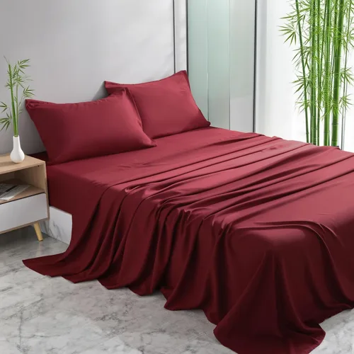 Vista 13 de Juego de sábanas de 3 piezas, sábanas para cama de tamaño individual, rayón derivado del bambú, ropa de cama refrescante y transpirable