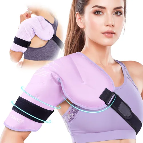 Vista 8 de NEWGO Manguito rotador de bolsa de hielo para hombro, reutilizable, terapia de frío, para aliviar el dolor, bolsa de hielo de gel para lesiones