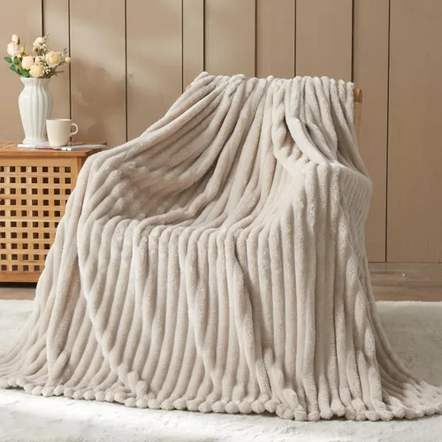 Vista 60 de NEWCOSPLAY Manta de Tiro Súper Suave Aqua Franela Sedosa Premium Forro Polar Jacquard Acanalado 3D Ligero Manta de Cama Uso en Todas las Estaciones