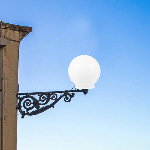 Vista 2 de 2 unids acrílico lámpara poste globo con cuello blanco lámpara sombra redonda de plástico globo de luz apertura cuello ventilador techo cubiertas