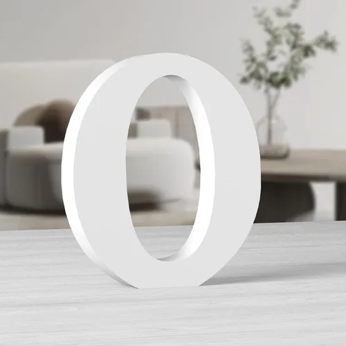 Vista 28 de AOCEAN Letras de madera grandes blancas de 10 pulgadas, letras de madera sin terminar para decoración de pared, letras decorativas de pie