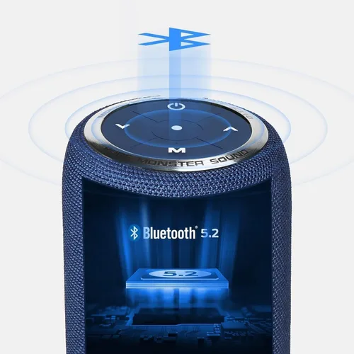 Vista 4 de Monster S310 Altavoz Bluetooth actualizado, altavoz portátil de 30 W, sonido estéreo de 360° con graves intensos, emparejamiento TWS, IPX6