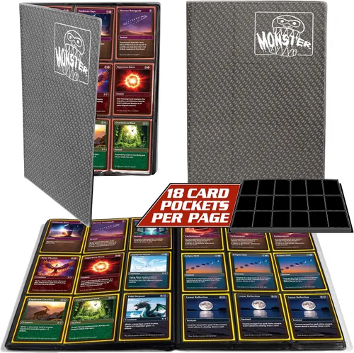 Vista 10 de Monster Binder - Álbum de tarjeta coleccionables, 9 bolsillos para tarjetas, retiene 360 de Yugioh, Magic, y Pokémon, Blanco mate