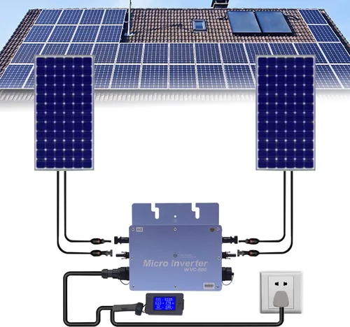 Vista 2 de Inversor solar, inversor de aleación de aluminio de 600 W, inversor de rejilla con pantalla LCD, kit de inversor solar para paneles solares de 30 V